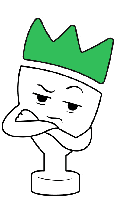 Trofeo.live mascot wearing a crown