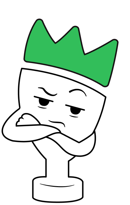 Trofeo.live mascot wearing a crown